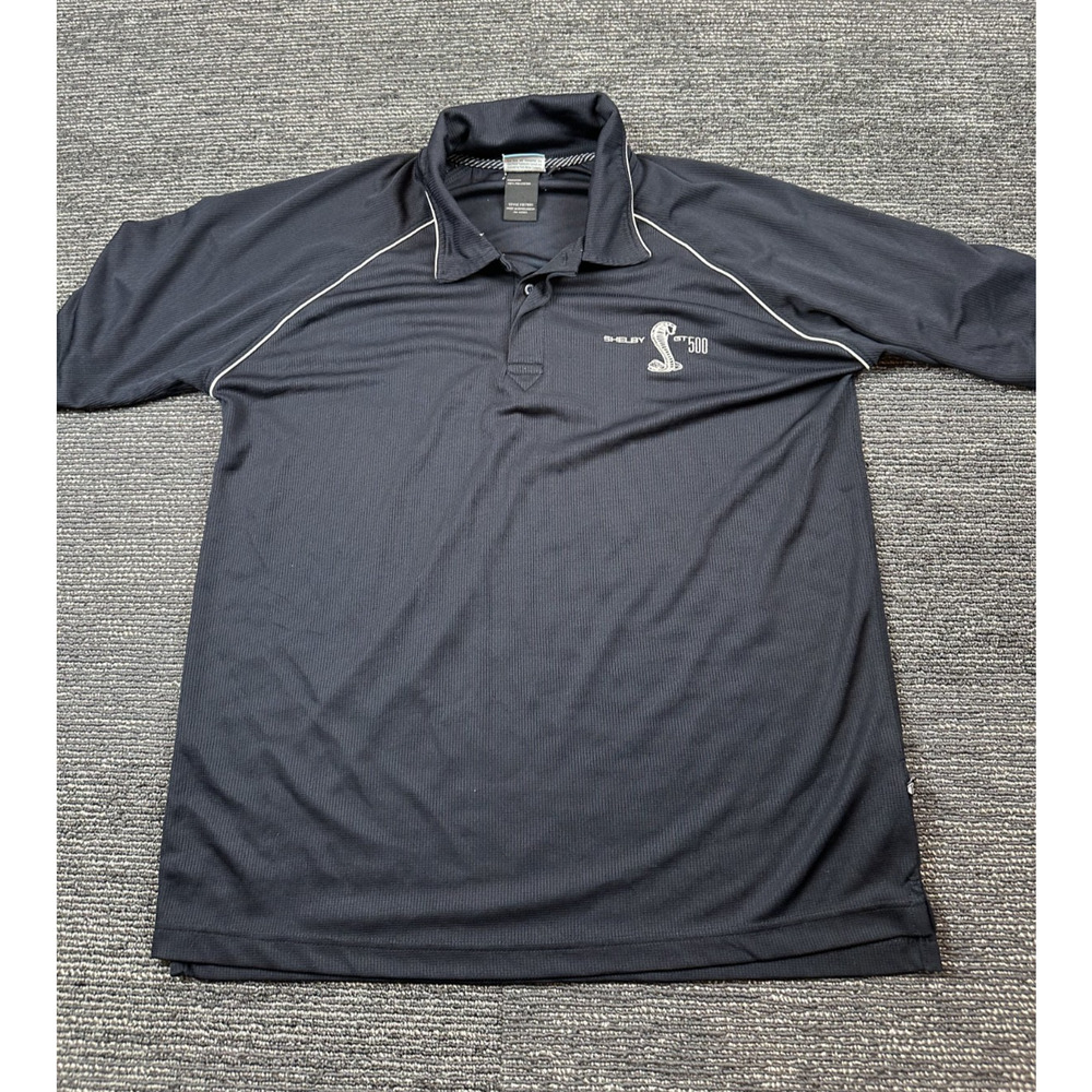 Ford Shelby GT 500 Mustang Polo Shirt Mens Large Navy Blue Official Licensed